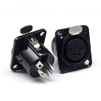3pin black HF XLR connector 3pin D male female audio microphone socket for 86 panel YS145 YS146 YS145BG YS146BG