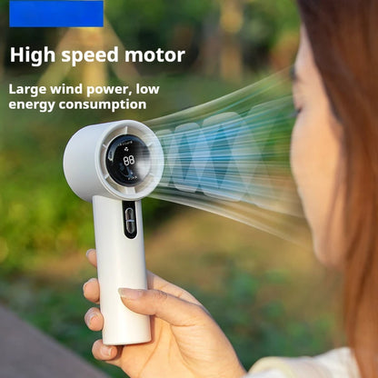 2025 Handheld Fan 5200mAh with LED Display Semiconductor Refrigeration 100 Speeds USB Rechargeable For Sport