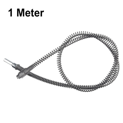 1PC Pipe Unblocker Tool Spring Pipe Dredging Tool Manganese Steel Spring Head Design Bathroom Kitchen Drainer Cleaner 1/2/3 M