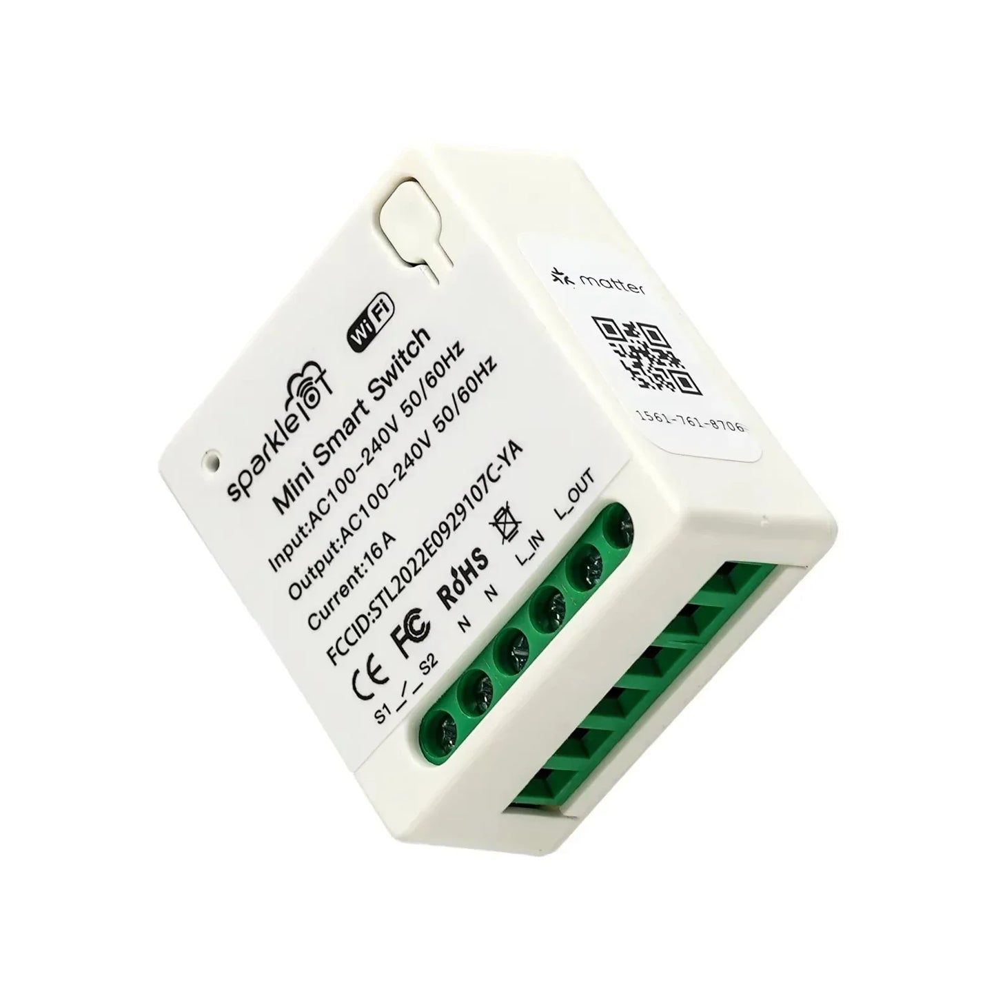 Matter 16A WiFi mini Smart Switch Pass-through Disconnect Dual Control Outletorks Remote Control Timer  Work with HomeKit Alexa