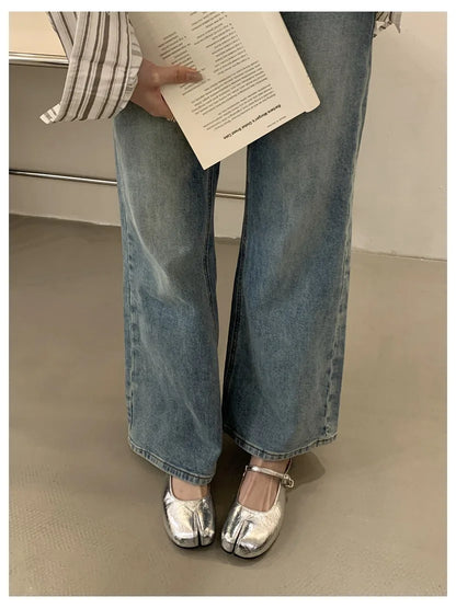 Women Tabi Ninja Slippers Brand Mules Soft Microfiber Comfy Flats Fashion Split Toe Slides Casual Loafer Shallow Ballerina Mujer