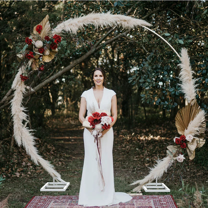 Round Wedding Arch Frame Circle Flower Balloon Archway Backdrop Stand Background Decoration for Birthday Party Christmas Events