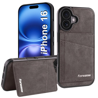Business Flip Leather Case for iPhone 16 17 Air 16E 15 14 13 12 11 Pro Max Plus Mini Built-in Magnetic Wallet Card Phone Cover