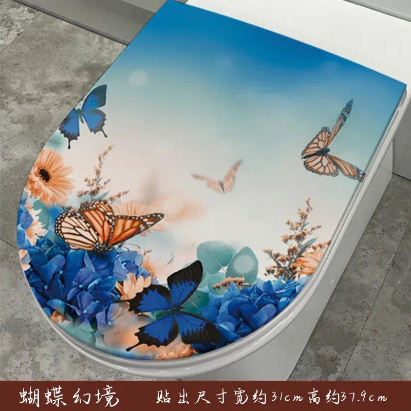 Toilet Sticker Strong Adhesive Toilet Sticker Decorative Sea Fish Toilet Sticker Waterproof Adhesive For Home 2025 Christmas