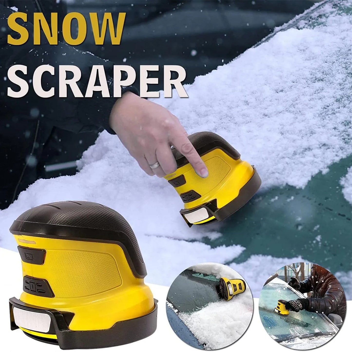 Electric Car Snow Scraper Ice Scrapers For Auto Windshield Ice Remover Scratch-Free Glass Handheld Electric Snow Scraper