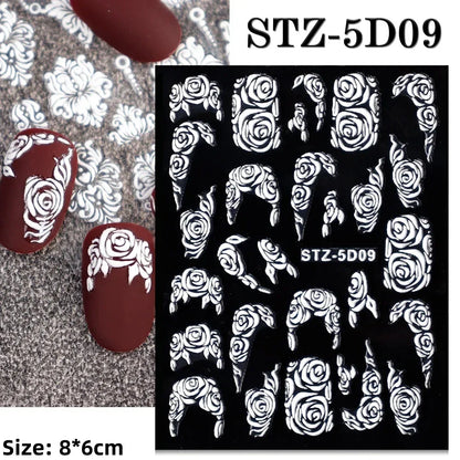 1pc Christmas Nail Art Stickers 5D Winter Holiday Themed Nail Decor Santa/Snowflakes/Christmas Trees/Gingerbread Nail Supplies *