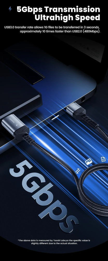 Toocki USB3.0 Extension Cable Male to Female Hi-Speed Transmission Data Cable for PC Laptop TV Xbox USB Extender Cord