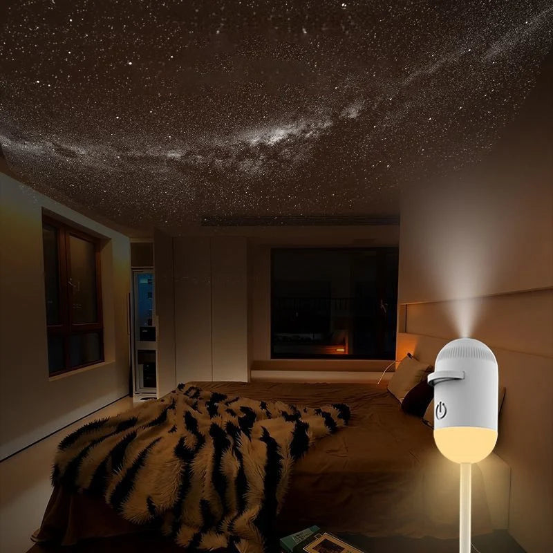Mini Star Projector Night Light Starlight Atmosphere Lamp with Eye Protection for Bedroom Ceiling USB Rechargeable Aurora Light