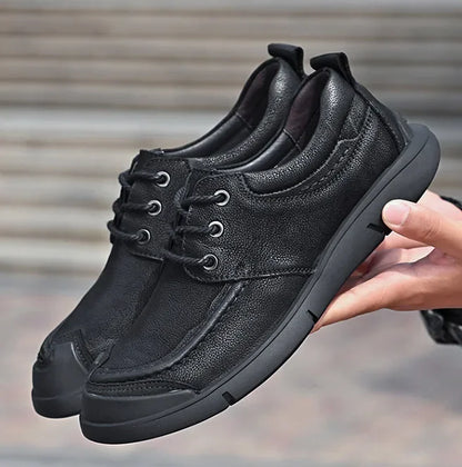 LIHUAMAO Cow leather Men Shoe Casual Walking footwear Sneakers outdoor work shoes sport