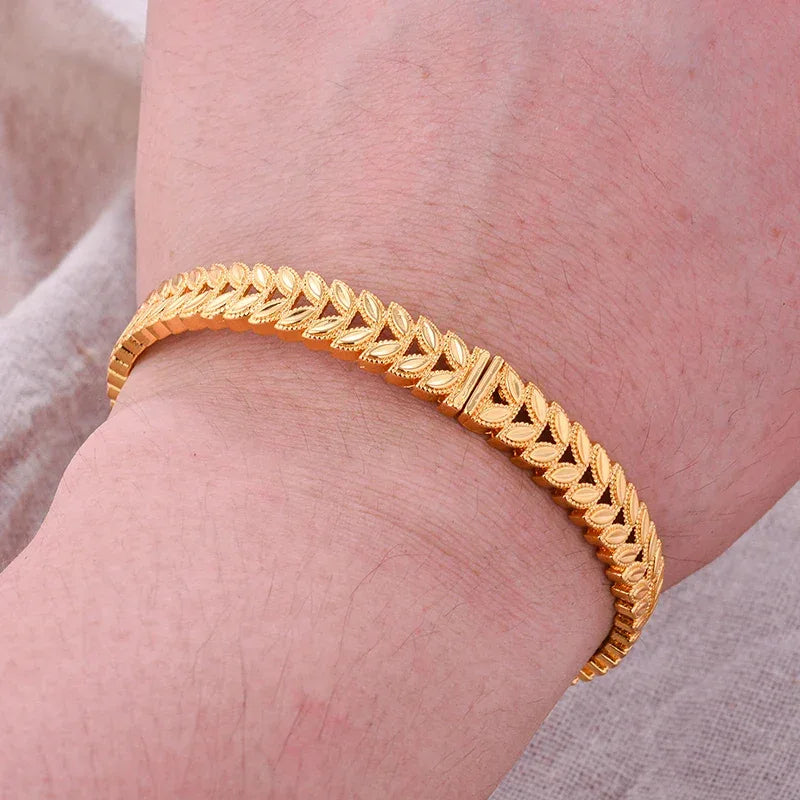 Gold Plated Italian Luxury Bracelet for Men Women,Wedding Fashion Bangles Party Valentine's Day Gift