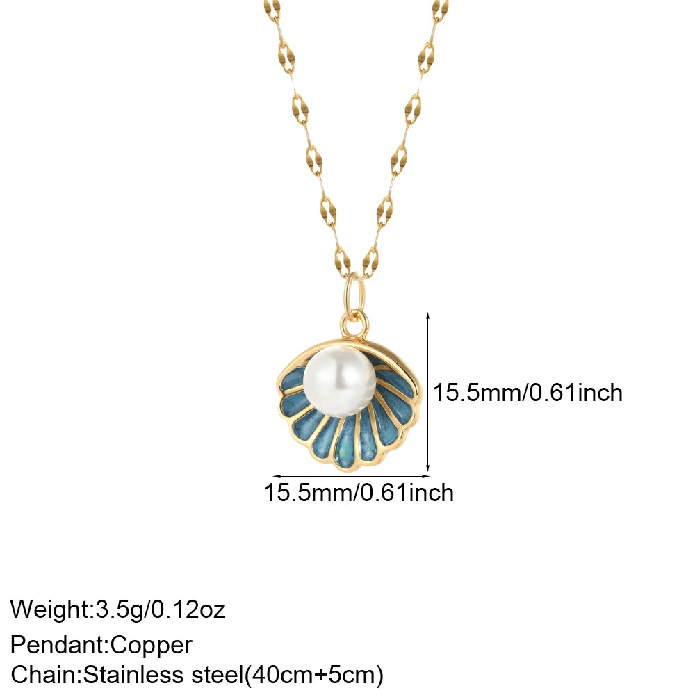 Bohemian Heart Animals Necklace for Women Cute Heart Punk Motocycle Pendant Gold Color Stainless Steel Long Chain Collars Neck