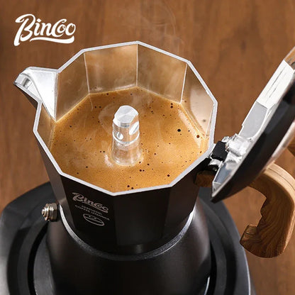 Bincoo Dual Valve Moka Pot Espresso Maker Mocha Pot Brewed Coffee Pot 220V Electric Stove Concentrated Extraction Barista Tools
