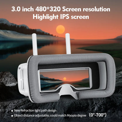VR100 Video Spectacles Focus Adjustments FPV Goggles with 5.8G 40ch Receiver 3.0 inch Screen for Racing Drone Micro Whoop