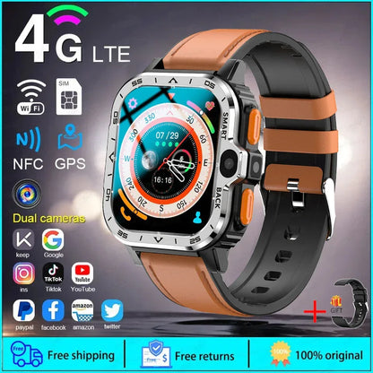 2024 New SIM Smart Watch 2.03inch 4G Network GPS Wifi NFC Dual Camera 64G ROM Storage Google Play Small mobile phone Smartwatch