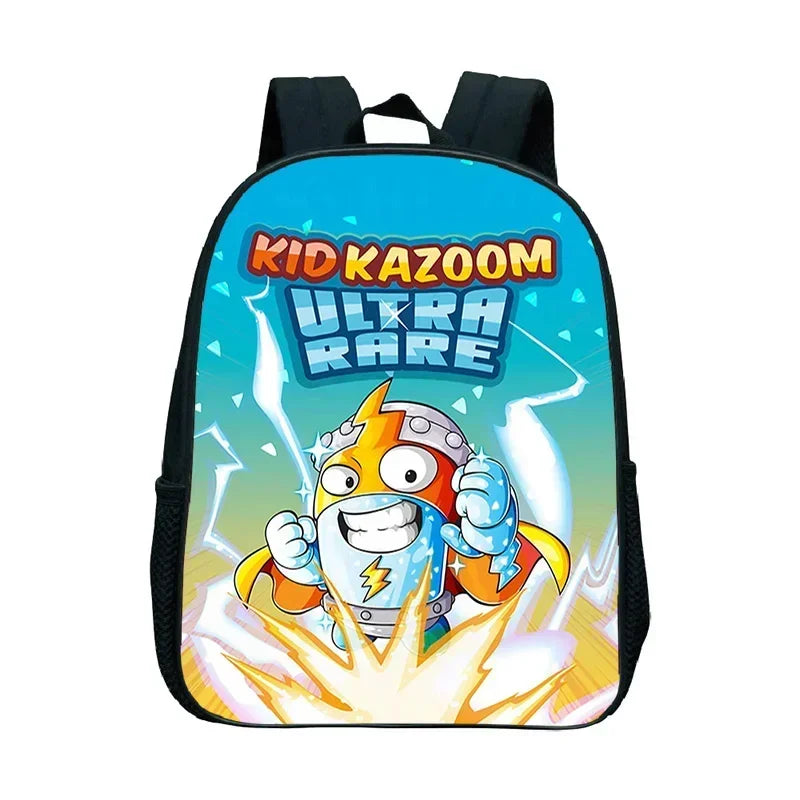 SuperThings Backpack Toddler Cartoon Schoolbag Boys Girls Kindergarten Bag Waterproof Kids Bookbag 12 Inch