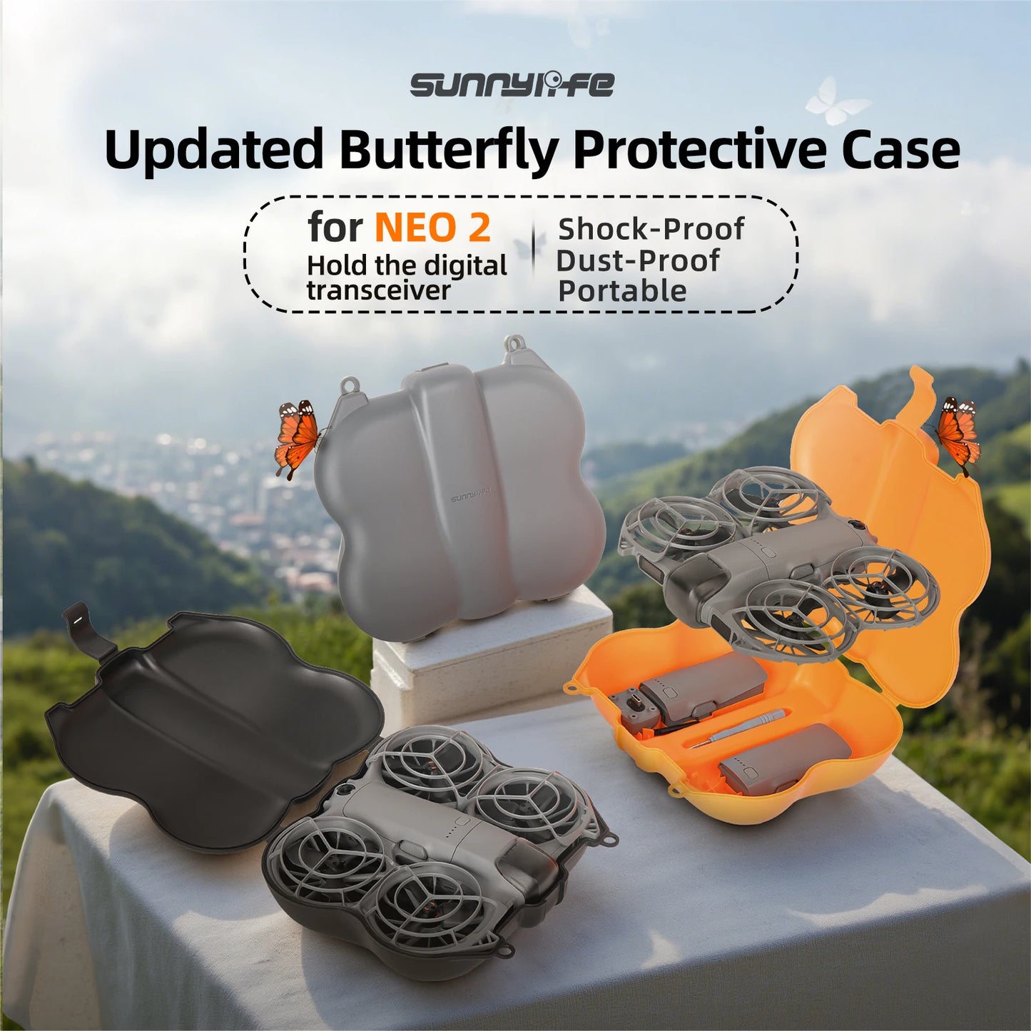 Upgraded Butterfly Body Box Case for DJI NEO 2 Protection Carrying Case Can Hold Batteries Box for DJI Neo 2 Bag Accessories