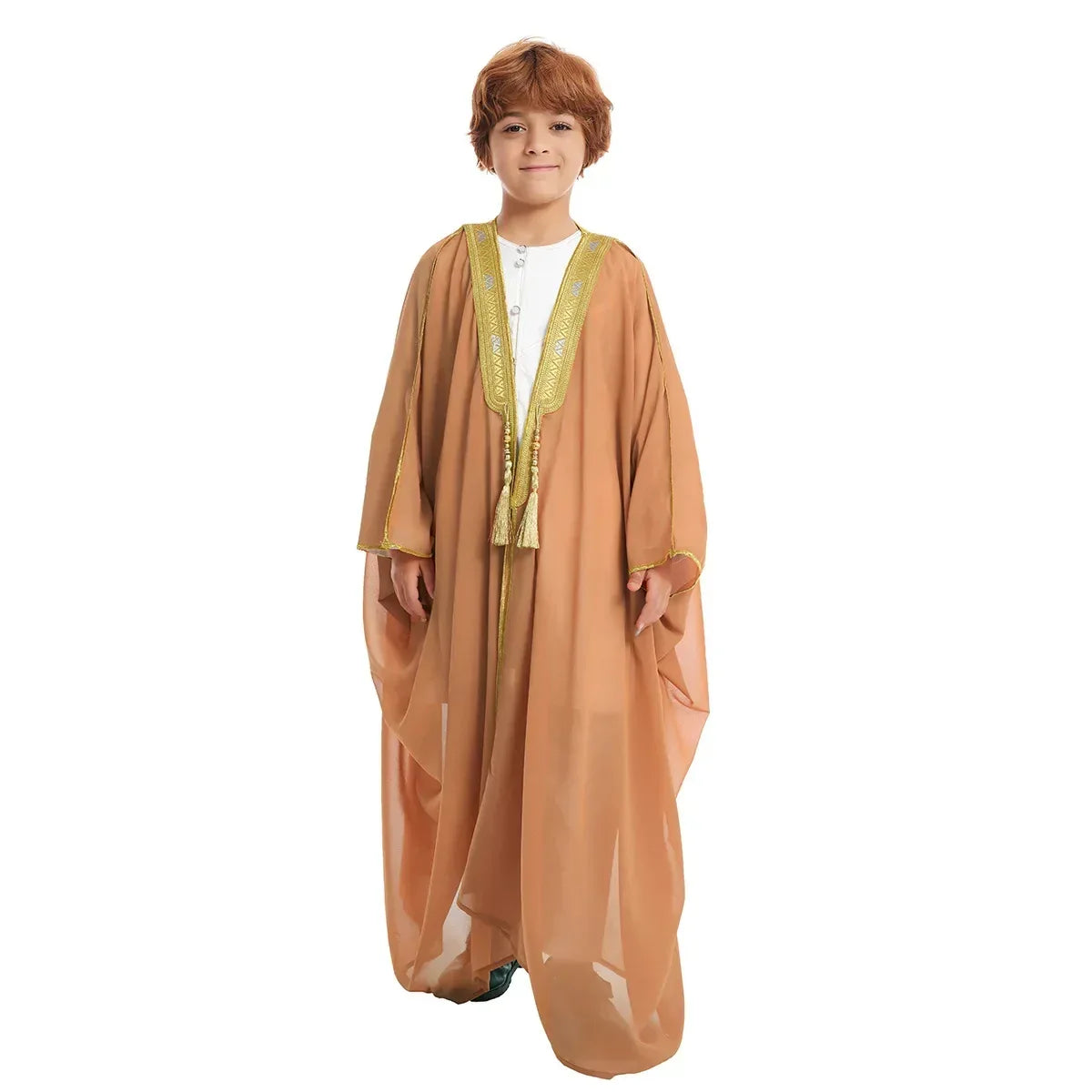 Muslim Saudi Arabian Boy Abaya Children Praying Islamic Clothing Kimono Middle Eastern Teen Dress Dubai New Fashion Classic