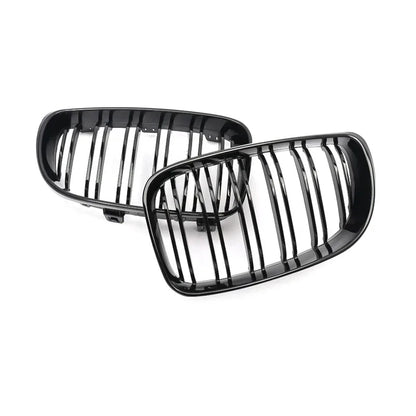 Car Front Grills Kidney For BMW 1 SERIES E81 E82 E87 E88 5DR 3DR Glossy Black Kidney Grilles Dual Slat 2007-2013