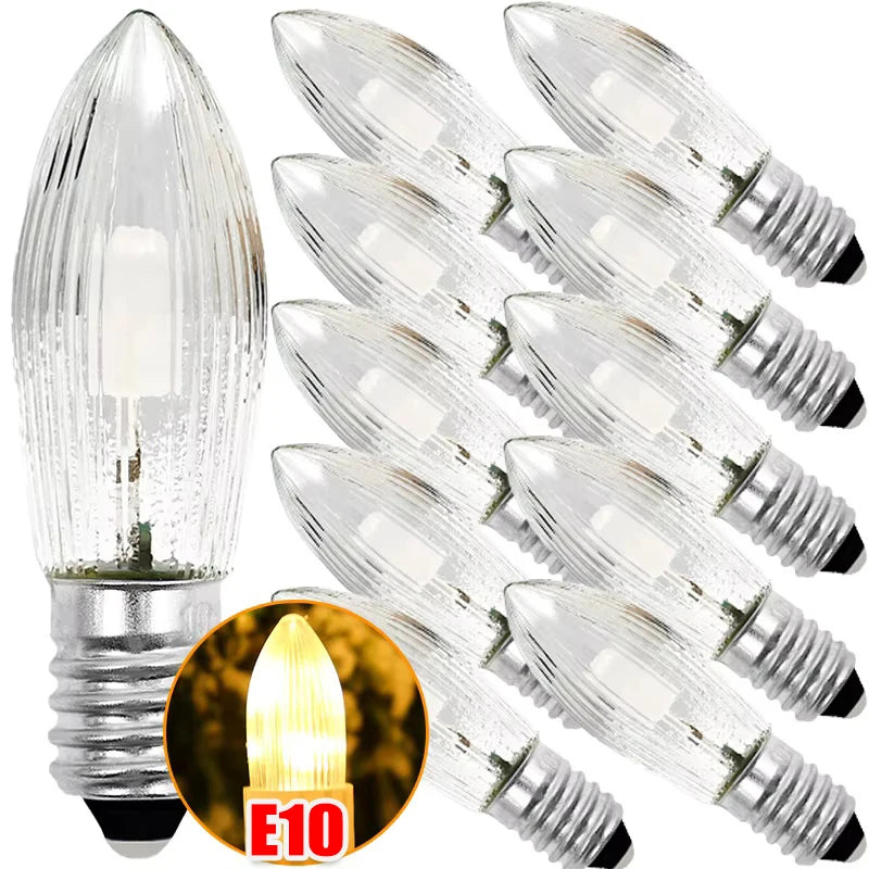 Warm-White E10 Tapered Candles Light Bulbs LED Replacement Bulbs for Lights Candle Arch Bathroom Kitchen Home Lamps Bulb Decor