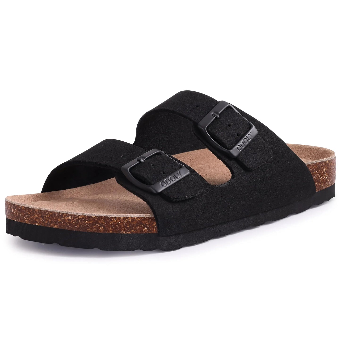 Crestar Women's Cork Footbed Slide Sandal Adjustable Buckle Summer Outdoor Suede Sandals with Arch Support Non-slip Beach Shoes