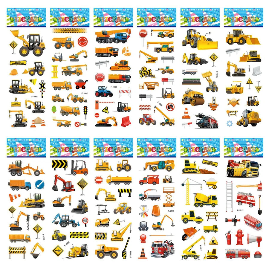 5 feuilles d'autocollants pour enfants, autocollants en relief, cadeau d'anniversaire, de Noël ou de Nouvel An pour fille et garçon, autocollants de scrapbooking, motifs dessins animés