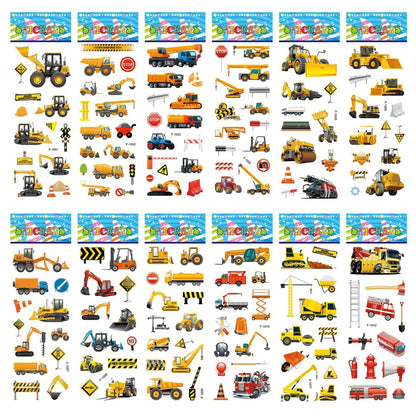 5 feuilles d'autocollants pour enfants, autocollants en relief, cadeau d'anniversaire, de Noël ou de Nouvel An pour fille et garçon, autocollants de scrapbooking, motifs dessins animés