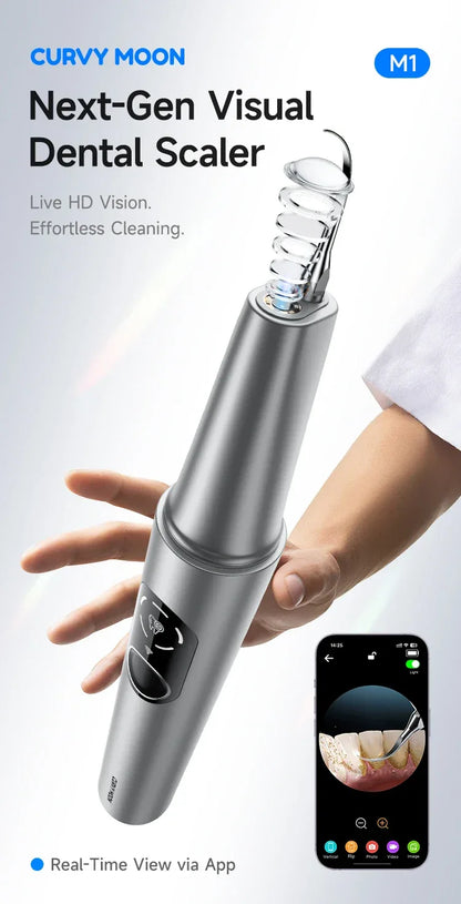 CURVY MOON Visible Electric Ultrasonic Tooth Cleaner with Camera Tartar Remover Tooth Stain Cleaning Tools Teeth Whitening Care