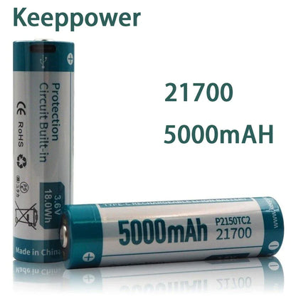 Keeppower P2150TC2 TYPE-C USB 5000mAh 21700 Battery For Flashlight Recargables Baterias