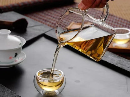 4/6pcs 50ml  Shot Glass Teacups Double Wall glasses Tea Cups Exquisite Kung Fu Drinkware Home Decor Espresso Vaso Heat Resistant