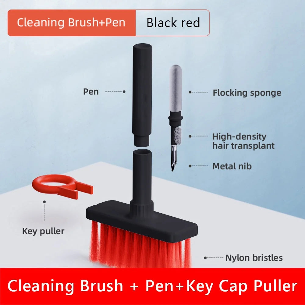 5 in 1 Multifunctional Keyboard Cleaning Brush Earphone Computer Keycap Puller Cleaner Wireless Earbuds Gap Dust Remover Tool