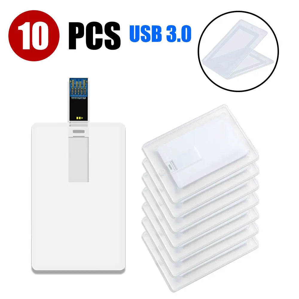 10/20/50PCS LOT Free Logo 100% Capacity 16GB 32GB Credit Card USB Flash Drive 3.0 Customized Logo Top Quality Creative Pendrive