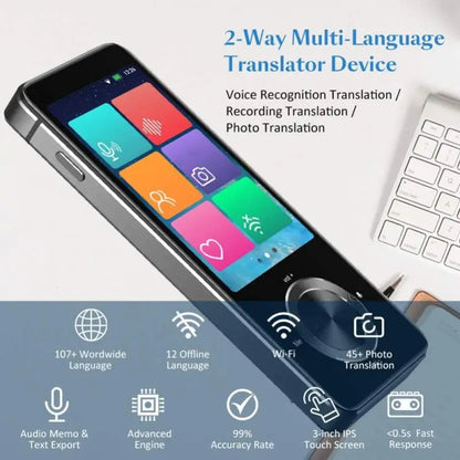 M9 Language Translator Device 107 National Languages Intelligent Translator Real-time Voice, Recording, Text Translation Device