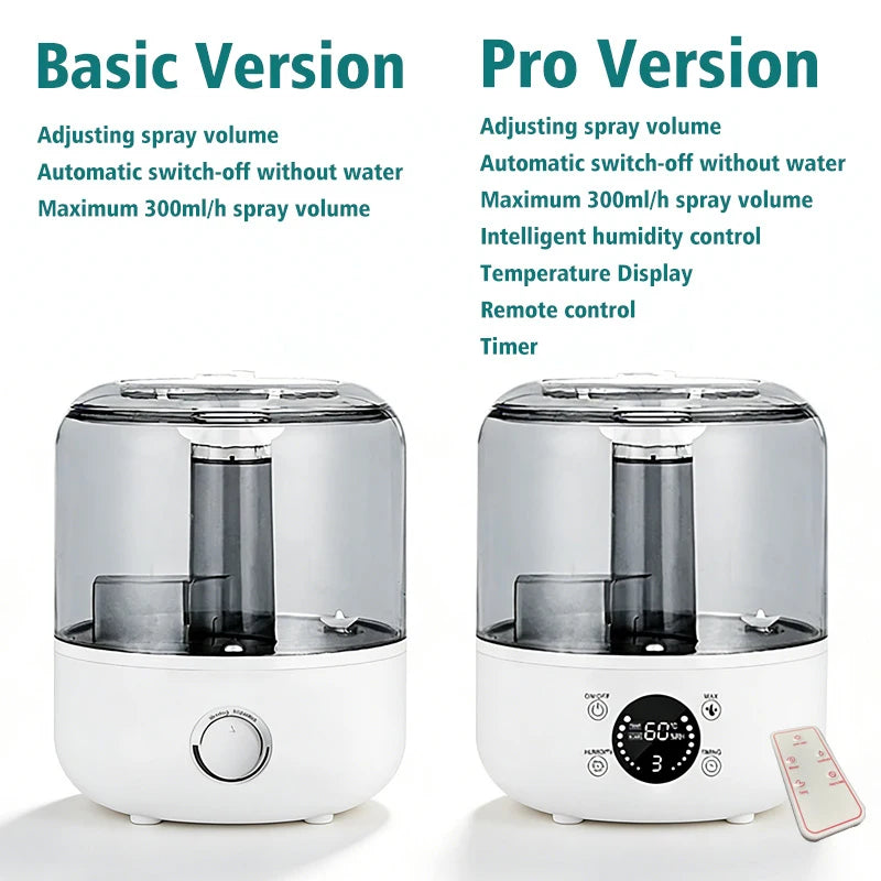 3000mL Smart Air Humidifier with Dual Mist Output: Essential Oil Aroma Diffuser for Home & Office, Equipped with Adjustable Fog