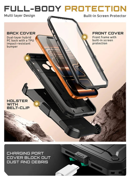 SUPCASE For iPhone 17 Pro Max Case 6.9" (2025) UB Pro Full-Body Heavy Duty Rugged Phone Case with Built-in Screen Protector