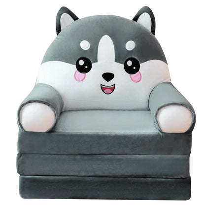 Plush Sofa Backrest Armchair 2 In 1 Foldable Cute Cartoon Lazy Sofa Children Flip Open Sofa Bed For Bedroom Folding Sofa Bed