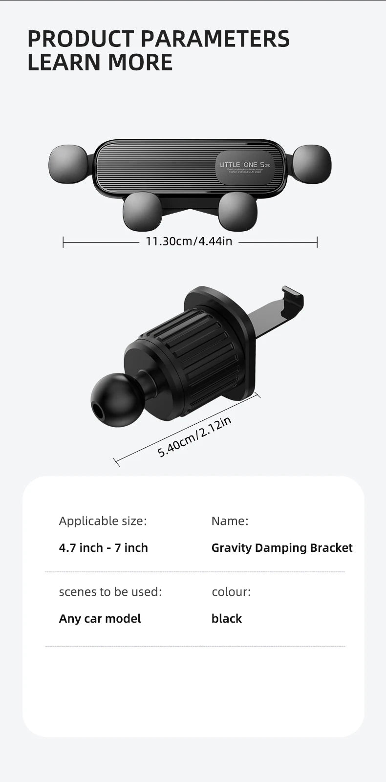 Gravity Car Phone Holder Car Air Vent Phone Holder for 4.7-6.9inch Smartphone Car Interior Stand Supports for Huawei iPhone