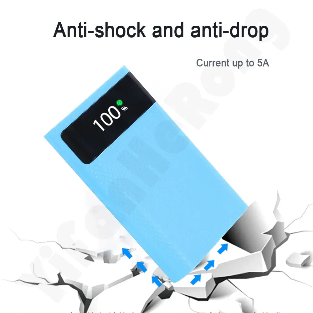 18650 Battery Power Bank Box 22.5W Fast Charging LCD Display 20000Mah Power Board For 6X18650 Battery Powerbank Case