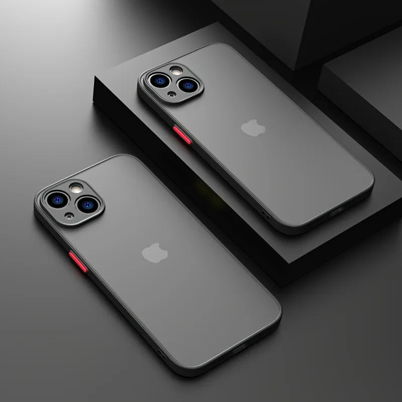Luxury Translucent Armor Phone Case For iPhone 17 16 15 14 13 Pro Max Shockproof Bumper Cases For iPhone17 Pro Max Matte Cover