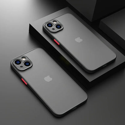 Luxury Translucent Armor Phone Case For iPhone 17 16 15 14 13 Pro Max Shockproof Bumper Cases For iPhone17 Pro Max Matte Cover