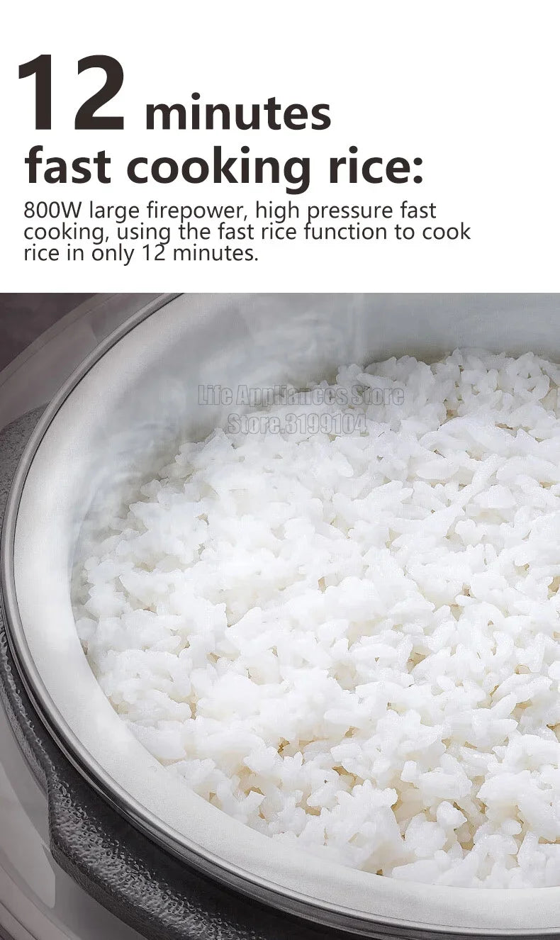 MOPRHY RICHARDS 2.5L Electric Rice Cooker 70Kpa Pressure 220V Multi Cooking Pot Home Appliances 800W Heating Stew Soup Beef