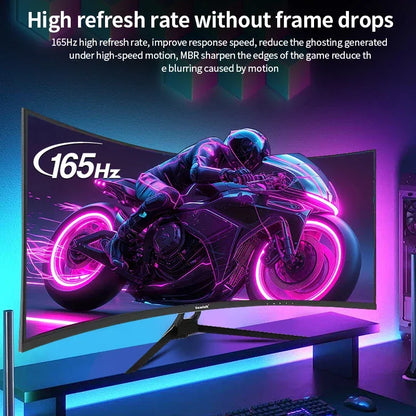 Gawfolk Curved Gaming Monitor 34-inch UWQHD 3440x1440P, 1500R Ultra-Wide PC screen 165Hz, curved computer screen, VA screen pane