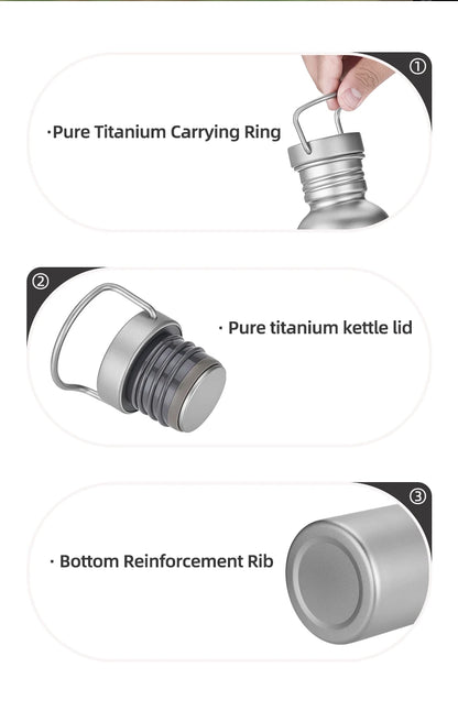Tiartisan PureTitanium Sports Bottle Outdoor Ultralight Portable Cycling Water Bottle Reusable Drinking Bottle