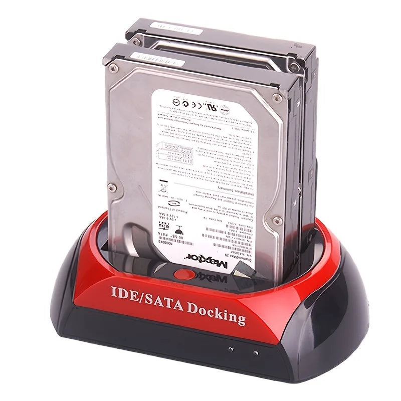 2.5 & 3.5 IDE/SATA Universal Hard Drive Dock - Dual-Disk, Dual-Use Serial & Parallel Ports for Maximum Mobility