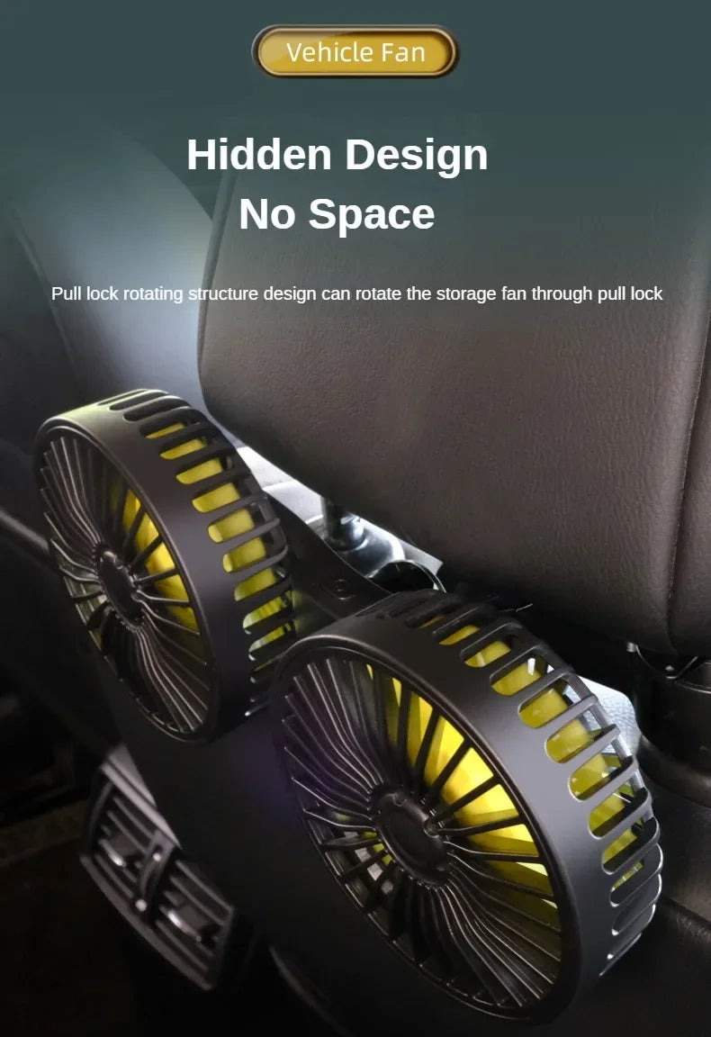 3-speed Car Fan Rear Seat Ventilador USB Freshener Air Conditioner Climatiseur Ventilateur Voiture Ventilatore Auto Cooler