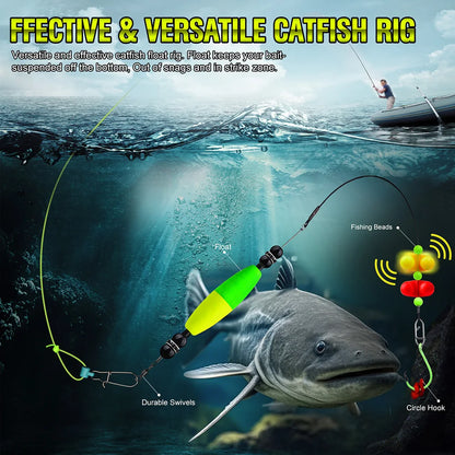 PROBEROS 5pcs 6/0 8/0 10/0 Artificial Catfish Rigs with Rattler High Quality Fishing Equipment  for Freshwater Fishing Wholesale