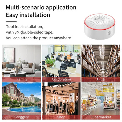 Tuya WiFi ZigBee Alarm Siren Sensor Detector Sound And Light Alarm Home Security System Smart Life APP Alexa Google Assistant