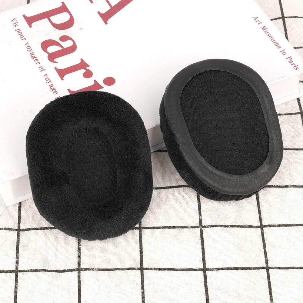 Black Mesh Fabric Velour Leather Earpads for Turtle Beach i30 i60 PX51 Headphones EarForce PX22 / Elite 800X / Seven Ear Cushion