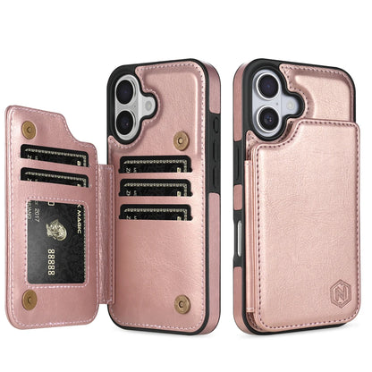 Wallet RFID Blocking Layer Protect Anti-Theft Magnetic Leather Case For iPhone Air 17 Pro Max 16e 15 Plus 14 13 12 11 Card Bag