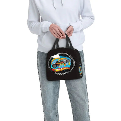 Custom Hot Wheels For Fans Thermal Insulated Lunch Bag Cartoon Sport Car Portable Lunch Container Travel Multifunction Food Box
