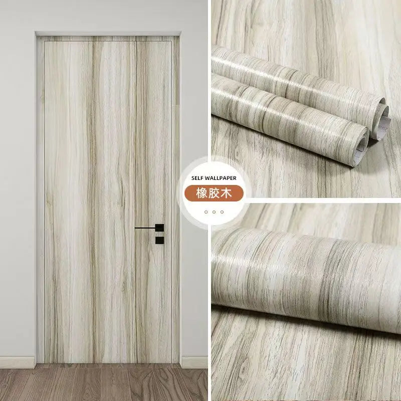 PVC Waterproof Self Adhesive Wallpaper Wall in Rolls Furniture Cabinets Vinyl Decorative Film Wood Grain Stickers For Home Decor